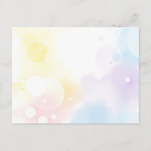 Postal Acuarela tranquilizadora con burbujas pastel