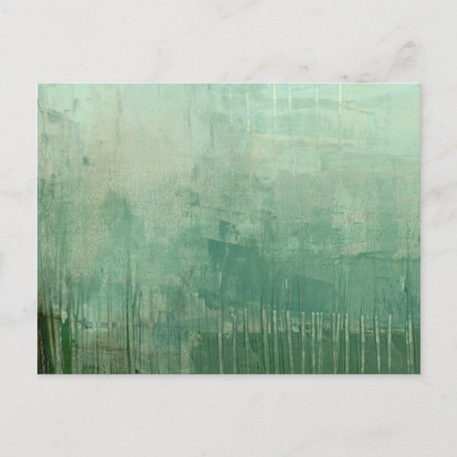 Postal Acuarela verde contemporánea (Anverso)