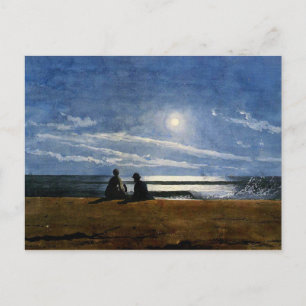 Postal acuarela Winslow Homer, luz de luna