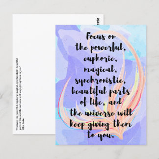 Postal Acuarela y caligrafía ley de citas de atracción