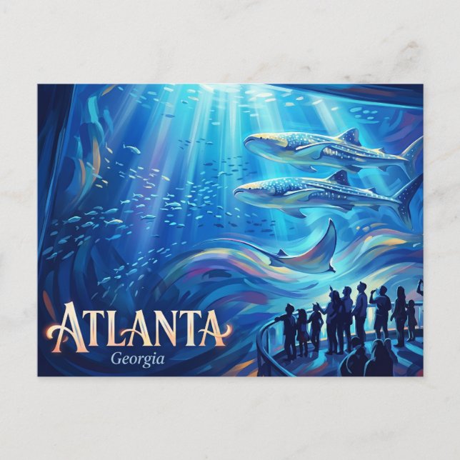 Postal Acuario de Georgia EE. UU. (Anverso)