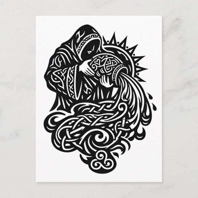 Postal Acuario — El Aguador por BurnsInHell (Anverso)