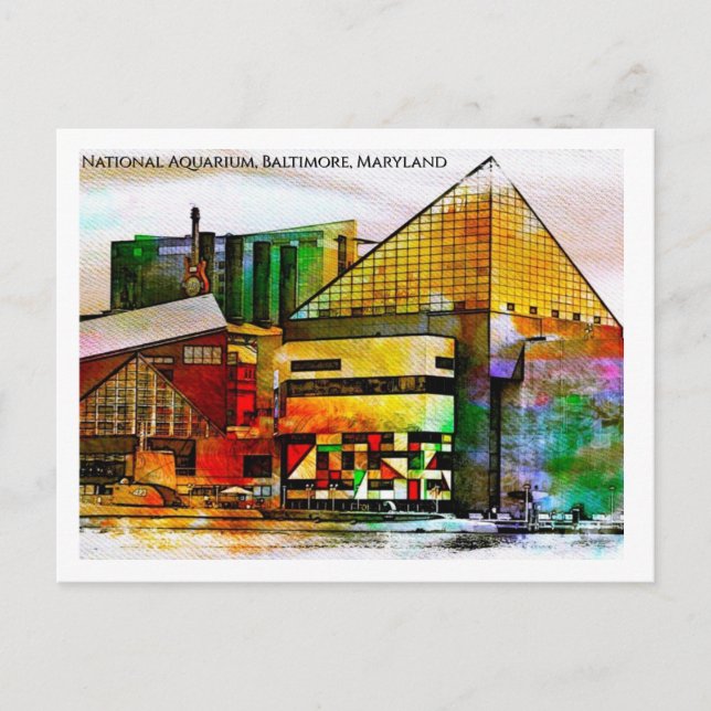Postal Acuario Nacional Baltimore — Stained Glass Pop (Anverso)