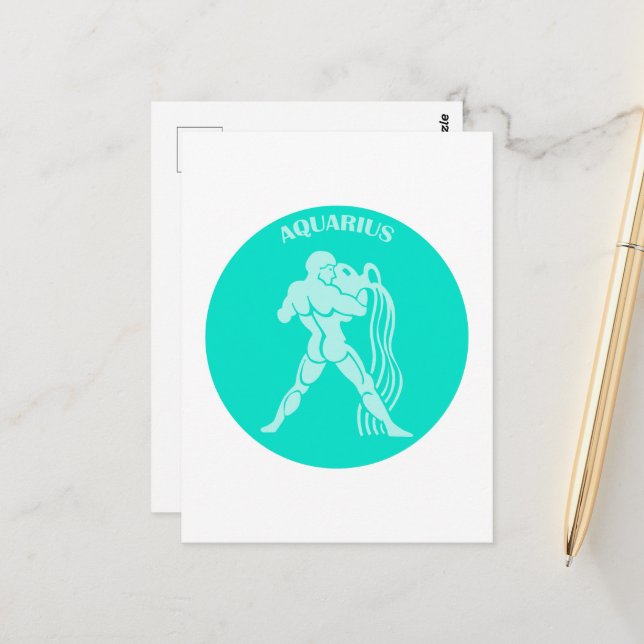 Postal Acuario, Signo del Zodiaco, Horóscopo, Astrología (Anverso/Reverso In Situ)