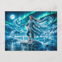 Acuario Zodiaco con Mago de Agua a la Luz de la Lu