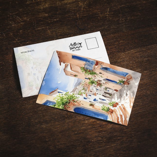 Postal acuática de Mykonos Grecia (Subido por el creador)