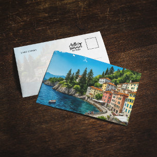 Postal acuática del Lago Como Italia