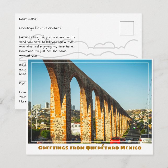 Postal Acueducto de Querétaro México (Anverso / Reverso)