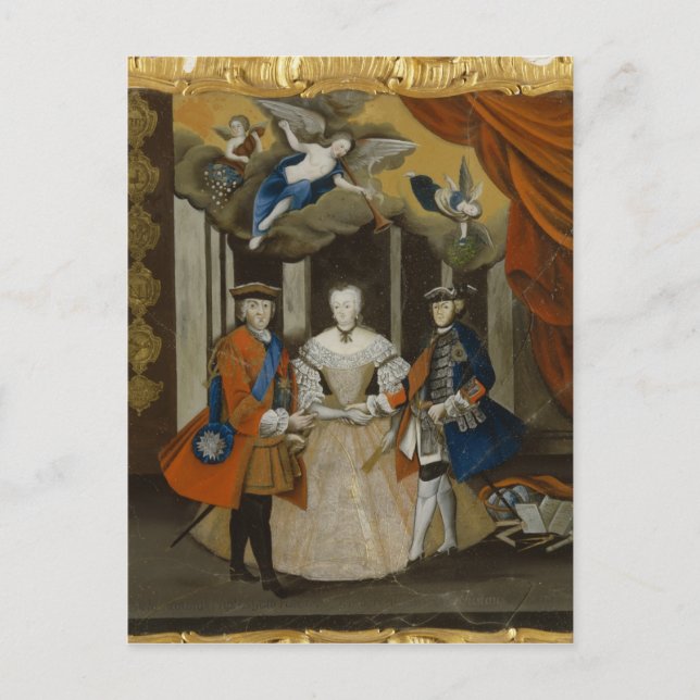 Postal Acusación de Paz de Dresden, 1745 (Anverso)