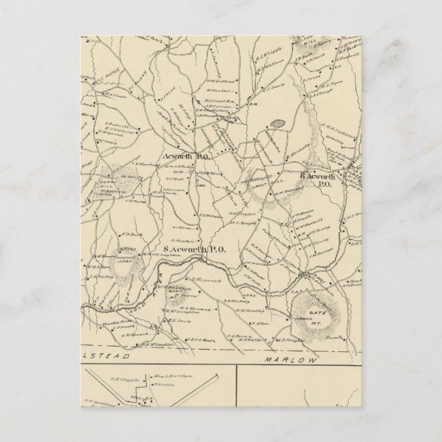 Postal Acworth, Condado de Sullivan (Anverso)