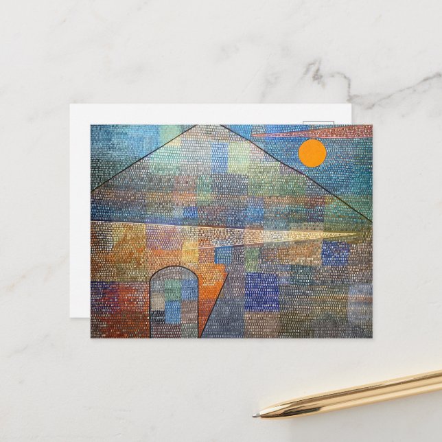 Postal Ad Parnassum de Paul Klee, Resumen de Arte (Anverso/Reverso In Situ)