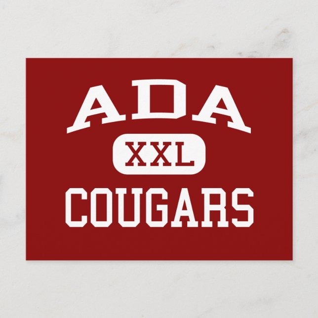 Postal Ada - Cougars - Escuela Secundaria Junior - Ada Ok (Anverso)