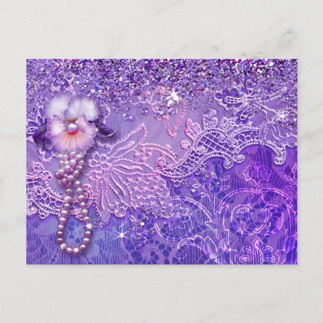 Postal ADALIA BLOQUEA en morado y rosa (Anverso)