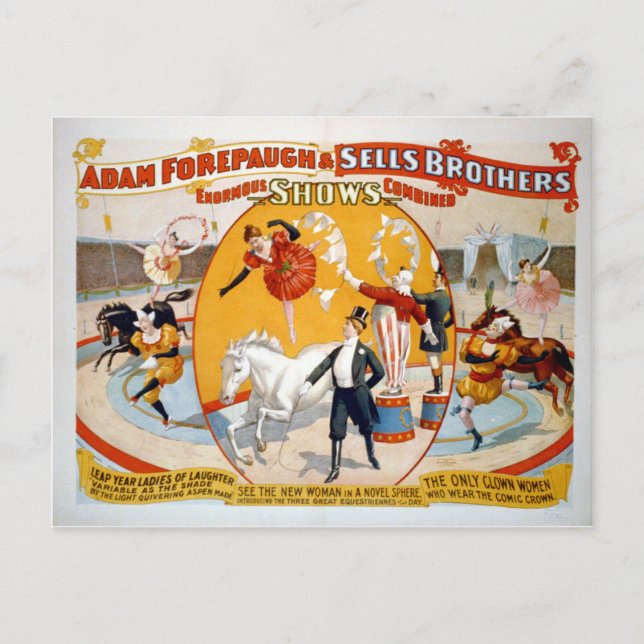 Postal Adam Forepaugh y vende hermanos (Anverso)