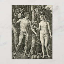Postal Adam y Eva por Albrecht Durer
