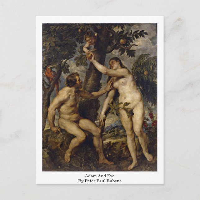 Postal Adam Y Eve De Peter Paul Rubens (Anverso)