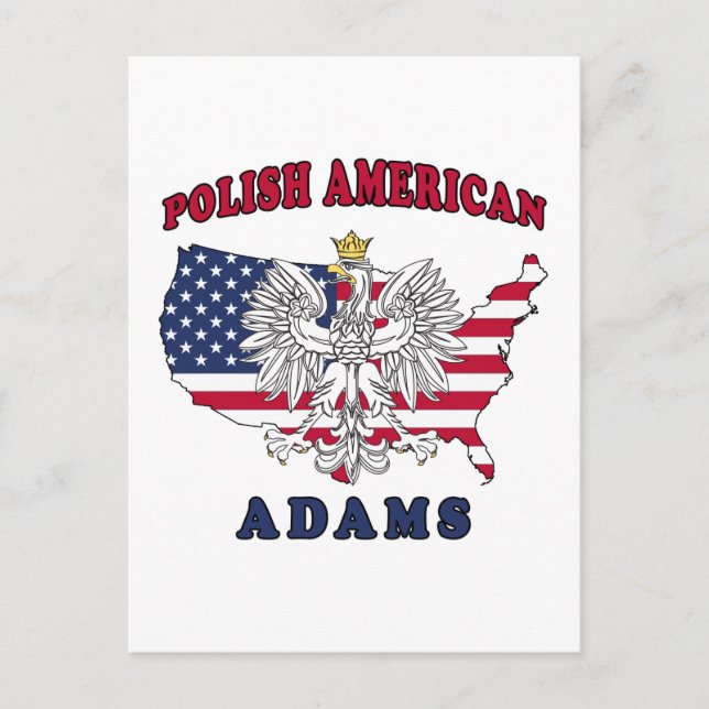 Postal Adams Massachusetts Polaco (Anverso)