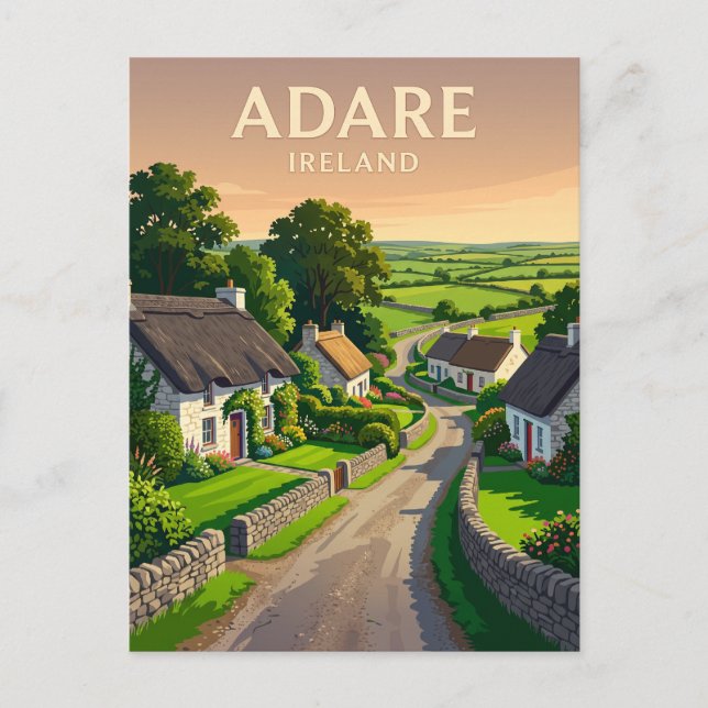 Postal Adare Irlanda (Anverso)