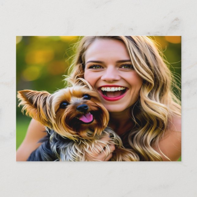 Postal Add Yorkshire Terrier Photo Personalize (Anverso)
