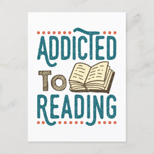 Postal Addicto a la lectura del librogusano de adicto al