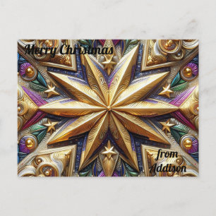 Postal ADDISON ~ NAVIDADES ~ 3D star patrón ~