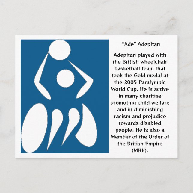 Postal Ade Adepitan, jugador de baloncesto en silla de ru (Anverso)