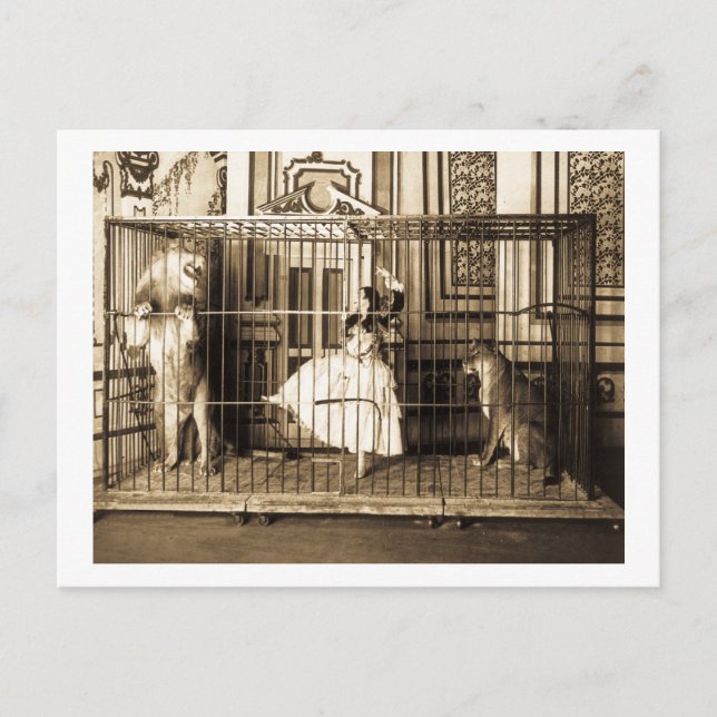 Postal Adgie y sus leones entrenados1897 (Anverso)