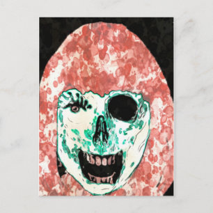 Postal ADH Postcard de color de agua zombie