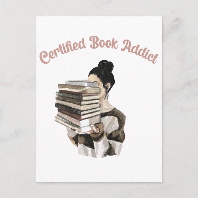 Postal Adicto a los libros certificado (Anverso)
