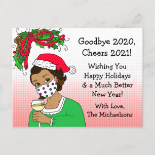 Postal Adiós 2020 Navidades Humor gracioso retro