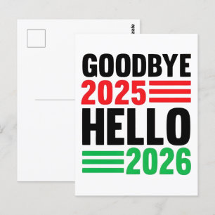 Postal Adiós 2025, Hola 2026: Feliz Año Nuevo 2026