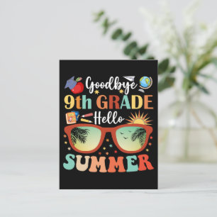Postal Adios a estudiantes de noveno grado Hola verano