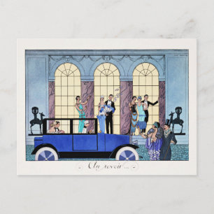 Postal Adiós, ilustración Art Déco de 1920