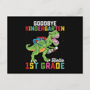 Postal Adiós Kindergarten Hola escuela de Rex de primer g