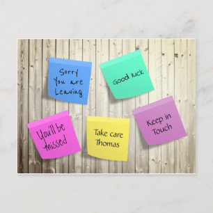 Postal Adiós, post-its