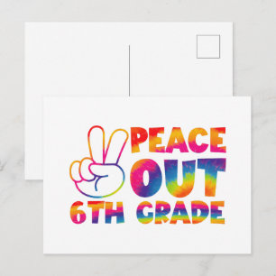 Postal Adiós Sexto Grado Tie Dye Último Día 6to Grado 