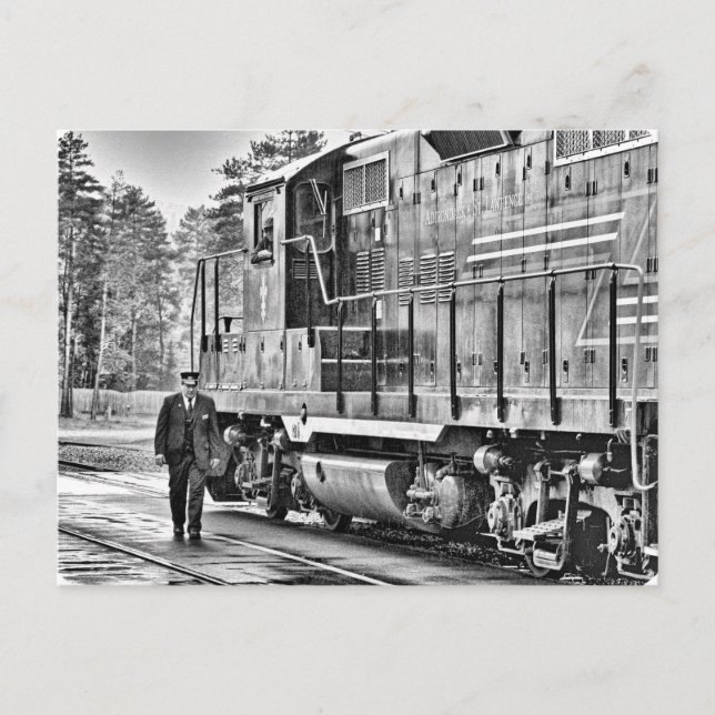 Postal Adirondack Scene Railroad Train-Conductor (Anverso)