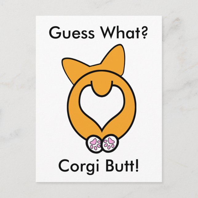 Postal ¿Adivinan Qué? ¡Corgi Butt! (Anverso)