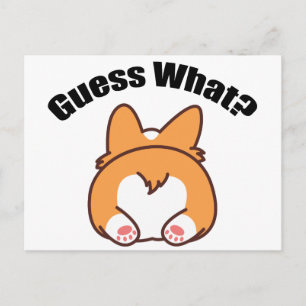 Postal Adivinen Lo Que Corgi Butt Humor