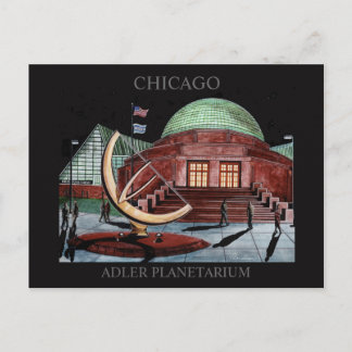 Postal Adler Planetarium Postcard Randsom Art Chicago