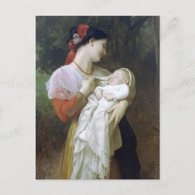 Postal Admiración materna por William Adolphe Bouguereau (Anverso)