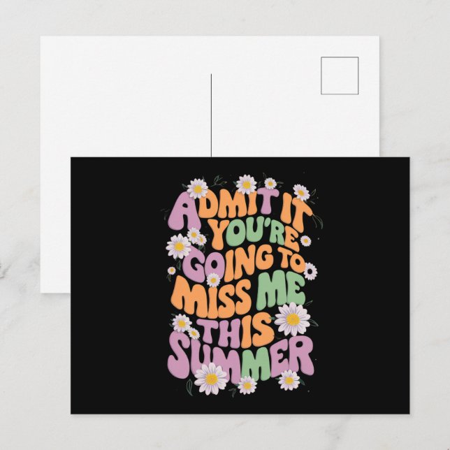 Postal Admítelo, vas a extrañarme este verano (Anverso / Reverso)