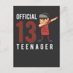 Postal Adolescente Oficial Niño Dabbing 13 Cumpleaños Hij