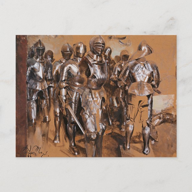 Postal Adolph von Menzel Armor Fantasy CC0095 (Anverso)
