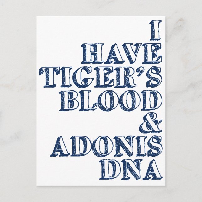 Postal Adonis dna Sheen de tigre (Anverso)
