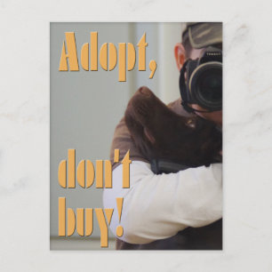 Postal ¡Adopta, no compres! - fuxart
