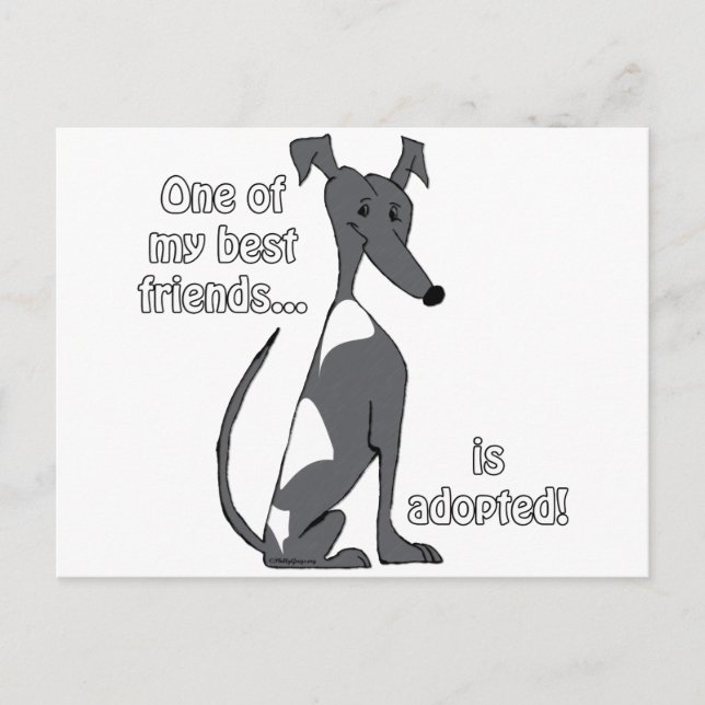 Postal Adoptado~Blanco y negro (Anverso)