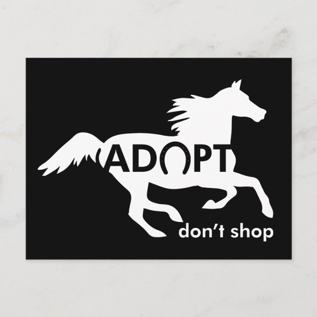 Postal Adoptar caballos (Anverso)
