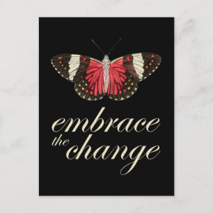 Postal Adoptar el cambio - Mariposa rosa