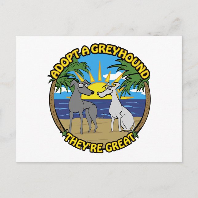 POSTAL ADOPTAR UN GREYHOUND QUE SON GRANDES (Anverso)